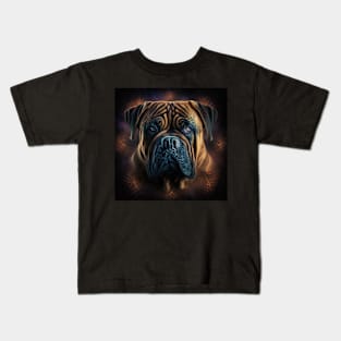 A Fractal Design of A Bullmastiff Kids T-Shirt